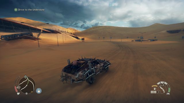 Drive underground in the marked location. - Dance With Dead - Story missions - Mad Max - Game Guide and Walkthrough