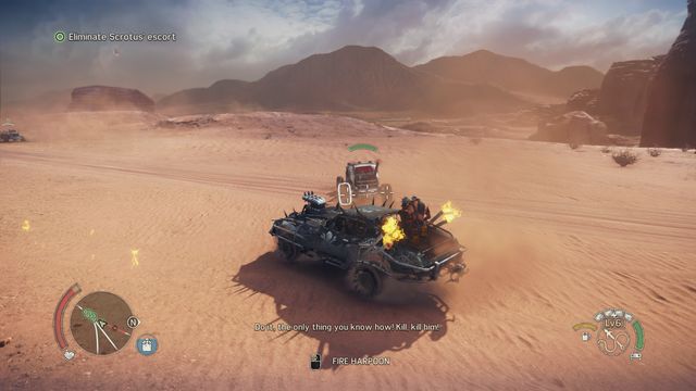 You will save some ammunition by tearing tires from the vehicles with the harpoon. - Paint My Name in Blood - Story missions - Mad Max - Game Guide and Walkthrough