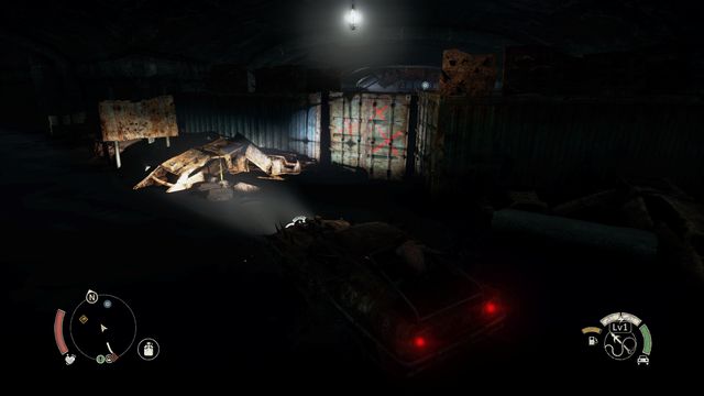 The passage is hidden behind a container. - In the Buzzards Belly - Wasteland missions - Mad Max - Game Guide and Walkthrough
