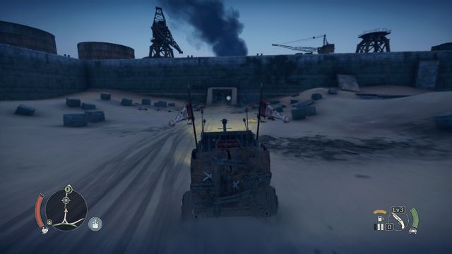 Park in the appointed location and get away from the wall. - Playing with Fire - Wasteland missions - Mad Max - Game Guide and Walkthrough