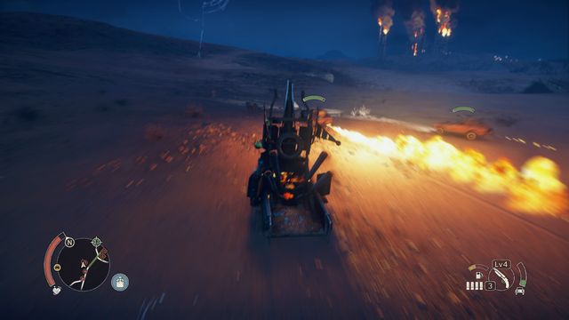 The flames can destroy the vehicle you drive very quickly. - Rustle Dazzle - Wasteland missions - Mad Max - Game Guide and Walkthrough