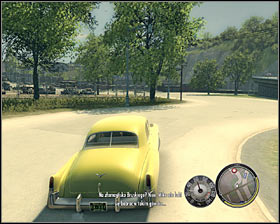 You'll soon reach the Riverside district and you should slow down here, because you'll be turning right twice #1 - Chapter 9 - Balls and Beans - p. 1 - Walkthrough - Mafia II - Game Guide and Walkthrough