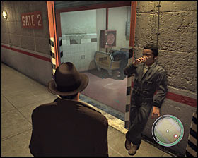 Approach the gate where Joe should be standing #1 and it'll soon become clear that the person he hired to help didn't show up - Chapter 10 - Room Service - p. 1 - Walkthrough - Mafia II - Game Guide and Walkthrough