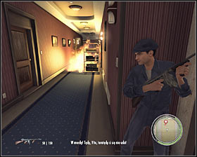 Open the door with a solid kick and kill a stunned gangster #1 - Chapter 10 - Room Service - p. 3 - Walkthrough - Mafia II - Game Guide and Walkthrough