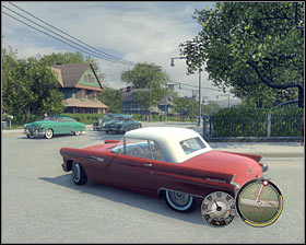Enter Joe's new car (Smith Thunderbolt) #1 and carefully drive it out of here - Chapter 14 - Stairway to Heaven - p. 1 - Walkthrough - Mafia II - Game Guide and Walkthrough