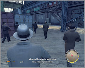 There's not too much to figure out here, because all you have to do is to use the stairs #1 and follow Derek and his men to one of the warehouses #2 - Chapter 14 - Stairway to Heaven - p. 2 - Walkthrough - Mafia II - Game Guide and Walkthrough