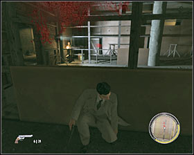 Make sure that there are no gangsters in the vicinity and then run to your right to take cover behind a small brick wall #1 - Chapter 14 - Stairway to Heaven - p. 4 - Walkthrough - Mafia II - Game Guide and Walkthrough