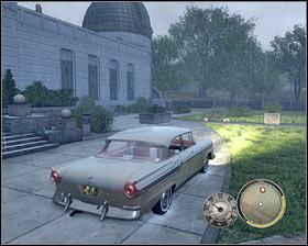 You need a car go get to the observatory and you can steal a parked vehicle or assault one of the drivers #1 - Chapter 15 - Per Aspera Ad Astra - p. 1 - Walkthrough - Mafia II - Game Guide and Walkthrough
