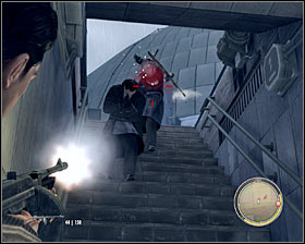 Get to the upper balcony where one of the gangsters was standing and search this area to find several grenades - Chapter 15 - Per Aspera Ad Astra - p. 1 - Walkthrough - Mafia II - Game Guide and Walkthrough