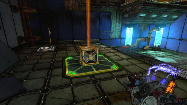 Place the cube on the vertical platform and charge the platform with green (screen above) - Disconnect - Walkthrough - Act II - Magrunner: Dark Pulse - Game Guide and Walkthrough