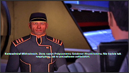 Right after leasing Normandy, you'll be accosted by rear admiral Mikhailovich who wishes to inspect the vessel - Return to the Citadel - WALKTHROUGH - Mass Effect - Game Guide and Walkthrough