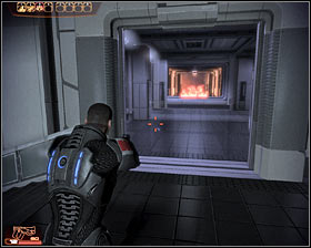 Open a new door and once you're inside a much larger room take cover behind a big object located in front of the entrance - Walkthrough - Prologue - Lazarus Research Station - Main quests - Mass Effect 2 - Game Guide and Walkthrough