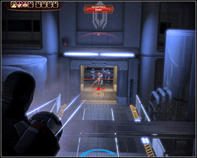 Go through a short corridor, enter a new room and examine a nearby corpse to find M-100 grenade launcher which is going to be your very first heavy weapon - Walkthrough - Prologue - Lazarus Research Station - Main quests - Mass Effect 2 - Game Guide and Walkthrough