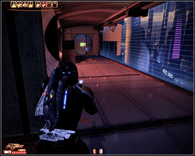 There are two passageways leading to the next area - you can choose the left corridor (first screenshot) which is going to be heavily guarded or you can choose the right corridor (second screenshot) which would allow you to surprise some of the enemy units - Walkthrough - Dossier: The Assassin - Main quests - Mass Effect 2 - Game Guide and Walkthrough