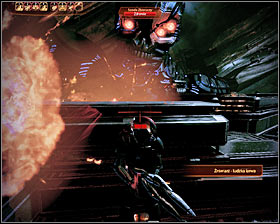 Keep firing at the boss and prevent your character from moving too close to one of the edges of the platform, because you may get hit - Walkthrough - Stop the Collectors - Finale: Part 2 - Main quests - Mass Effect 2 - Game Guide and Walkthrough
