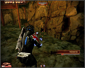 You must now keep following the mech and the machine will use its guns to clear a path to the next area of the canyon - N7 quests - Mining the Canyon - N7 quests - Mass Effect 2 - Game Guide and Walkthrough