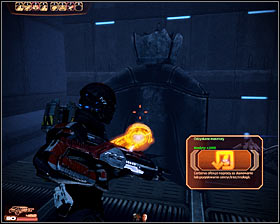 If you manage to get to the other side of the room without triggering an alarm you'll have a chance to blow up a geth hub (first screenshot) and the explosion will damage or destroy most of the geth who were connected to the hub - Companion quests - Legion: A House Divided - Companion quests - Mass Effect 2 - Game Guide and Walkthrough