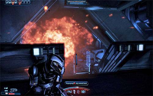 The primary objective of this part of the mission is to reach a ladder and in order to do that you must remain on the upper balconies - Priority: Geth Dreadnought - p. 2 - Main quests - Mass Effect 3 - Game Guide and Walkthrough