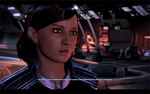 After returning from the Menae moon and solving the problem with the AI (Normandy SR-2: EDI*), go meet with Specialist Traynor found in [Normandy SR-2: Combat Information Center] - Grissom Academy: Investigation - Quests outside the Citadel - Mass Effect 3 - Game Guide and Walkthrough