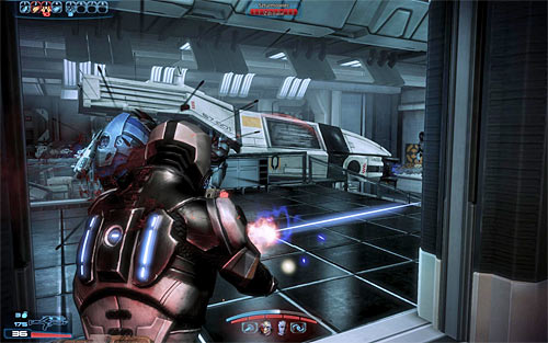 A new battle will start as soon as the cut-scene has ended and you'll have to quickly eliminate the troopers that have landed inside this room - Arrae: Ex-Cerberus Scientists - p. 2 - Quests outside the Citadel - Mass Effect 3 - Game Guide and Walkthrough