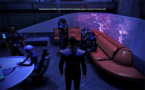 During one of your further visits to the Citadel, find the Turian officer in [Citadel: Purgatory Bar] and listen to his conversation with two other soldiers - Apien Crest: Banner of the First Regiment - Small quests - Mass Effect 3 - Game Guide and Walkthrough