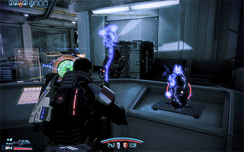 Before deciding to obtain the artifact marked by the game, you should take a look around the area to find some funds [3000 credits] [4000 credits], [Sniper Rifle Enhanced Scope], Med Station [50 EXP] and a journal entry [18 EXP] - N7: Cerberus Labs - N7 quests - Mass Effect 3 - Game Guide and Walkthrough