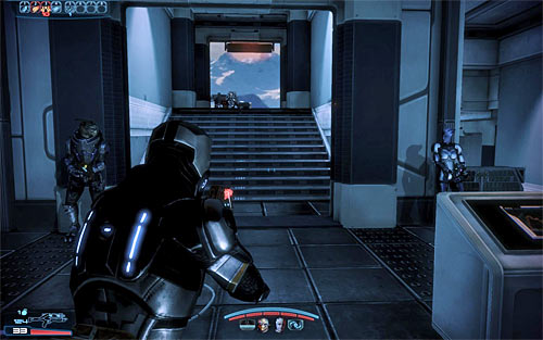 Be ready to leave cover, because you will be asked by one of your team members to interact with a previously inactive left security console [225 EXP] - N7: Cerberus Fighter Base - N7 quests - Mass Effect 3 - Game Guide and Walkthrough