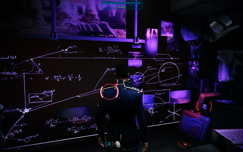 Turn left and have a look at the meteorite and next to the optical instrument - Dr. Brysons Lab I - Walkthrough - Mass Effect 3: Leviathan - Game Guide and Walkthrough