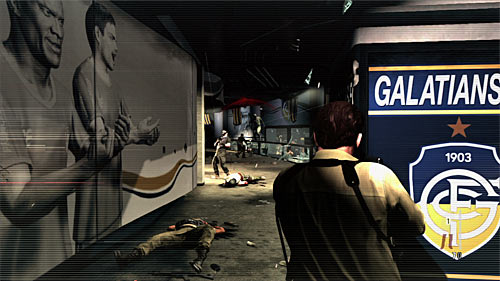 Also in this area exhausting battles wait for you, but enemies are unaware of your presence - Chapter III - p. 3 - Walkthrough - Max Payne 3 - Game Guide and Walkthrough