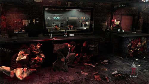 After the jump its wise to hide behind the bar or any other good cover and start exterminate enemies - Chapter IV - p. 1 - Walkthrough - Max Payne 3 - Game Guide and Walkthrough