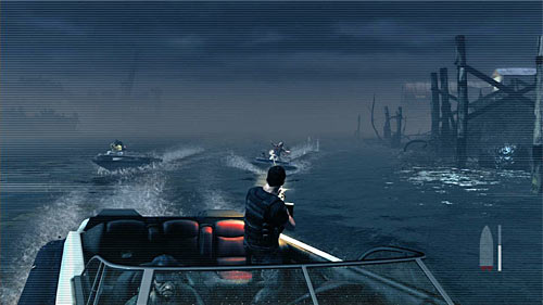 But its not an end of this chapter, there is a long chase before you in which youll have to attack bandits and simultaneously protect boat run by the Raul - Chapter V - p. 4 - Walkthrough - Max Payne 3 - Game Guide and Walkthrough