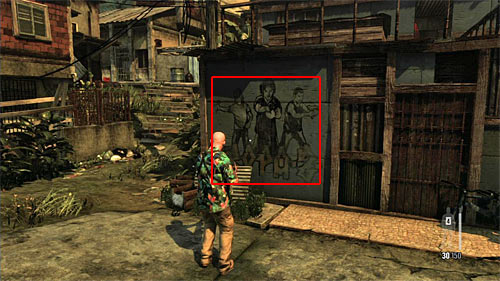 Check the vicinity of a beginning location and find painkillers and a part of gun (1st screen) [Golden Gun - SPAS-15 Shotgun 2/3] - Chapter VII - p. 3 - Walkthrough - Max Payne 3 - Game Guide and Walkthrough