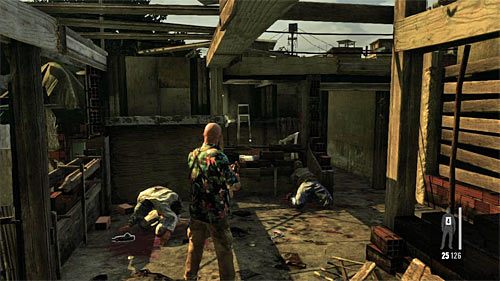 After eliminating bandits use the bridge but watch out on the thug with the sawed-off shotgun who suddenly appears on your left - Chapter VII - p. 4 - Walkthrough - Max Payne 3 - Game Guide and Walkthrough