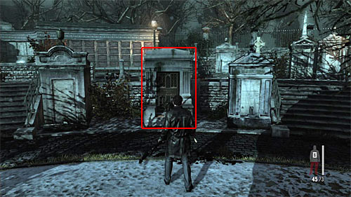 Go to the sarcophagus in the central part of this area and search for the fragment of a weapon (1st screen) [Golden Gun - 608 Bull 2/3] - Chapter VIII - p. 2 - Walkthrough - Max Payne 3 - Game Guide and Walkthrough