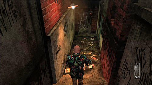 Continue the march in the narrow lanes, looking after dead thugs from which you can take ammo and guns - Chapter IX - p. 1 - Walkthrough - Max Payne 3 - Game Guide and Walkthrough