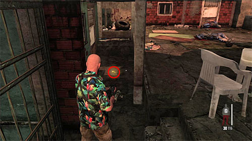 Before you move on, search the left building, there were one of the eliminated thugs on the floor - Chapter IX - p. 1 - Walkthrough - Max Payne 3 - Game Guide and Walkthrough