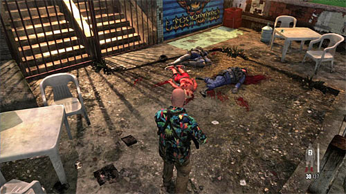 After the encounter approach to the dead civilian and unlock the last clue [Clue 3/3 - Dead Residents] - Chapter IX - p. 2 - Walkthrough - Max Payne 3 - Game Guide and Walkthrough