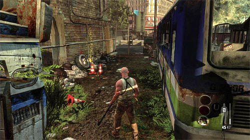 You can choose the left path between the buses - Chapter X - p. 1 - Walkthrough - Max Payne 3 - Game Guide and Walkthrough