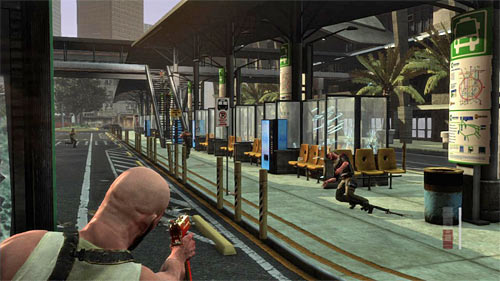 At the ending part of the ride eliminate enemies standing on one of the platforms, remembering also about those running downstairs - Chapter X - p. 3 - Walkthrough - Max Payne 3 - Game Guide and Walkthrough