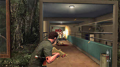 For a while ignore the hall dedicated for the tourists and secure the path (screen) leading on the roof - Chapter XI - p. 4 - Walkthrough - Max Payne 3 - Game Guide and Walkthrough