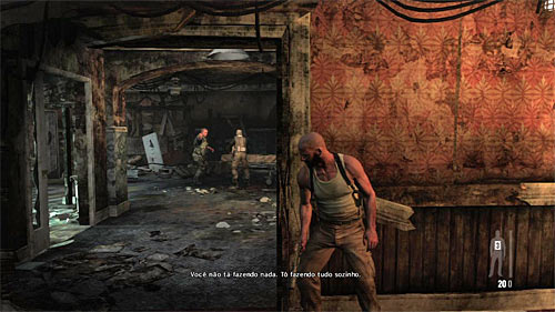 Place yourself by the entrance to the room where you see the first enemies - Chapter XII - p. 1 - Walkthrough - Max Payne 3 - Game Guide and Walkthrough