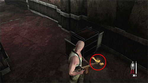 Choose the corridor which was guarded by the thug you killed a while ago and search it what gives you piece of a gun [Golden Gun - FMP G3S Rifle 1/3] - Chapter XII - p. 1 - Walkthrough - Max Payne 3 - Game Guide and Walkthrough