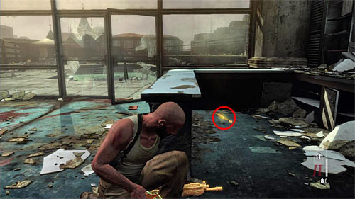 After eliminating enemies, stay by the beginning location and check the area on the right, what gives you a piece of a gun [Golden Gun - FMP G3S Rifle 2/3] - Chapter XII - p. 2 - Walkthrough - Max Payne 3 - Game Guide and Walkthrough