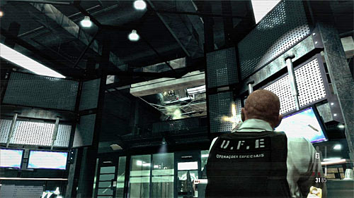 Change slightly your position to have a left part of the balcony in your field of vision (screen) - Chapter XIII - p. 5 - Walkthrough - Max Payne 3 - Game Guide and Walkthrough