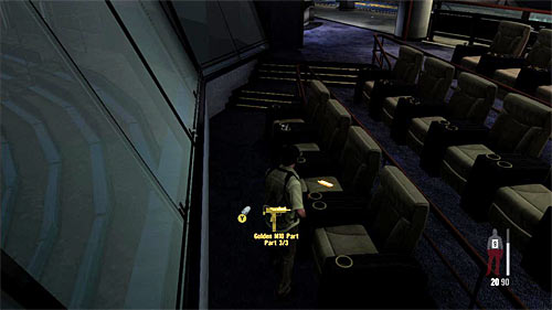 SECRET 7 [Golden Gun - M10 3/3]: In the Trophy Room, on one of VIPs section armchairs - Clues and Golden Guns - Chapter III - Collectibles - Max Payne 3 - Game Guide and Walkthrough