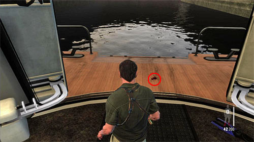 SECRET 4 [Clue 3/8 - Blood Trail]: At the back of yacht, just after getting out from engine room - Clues and Golden Guns - Chapter XI - Collectibles - Max Payne 3 - Game Guide and Walkthrough