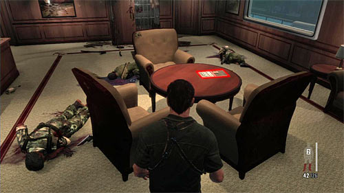 SECRET 6 [Clue 4/8 - Discarded Newspaper]: On the round table in room where enemies tried to break through the wall - Clues and Golden Guns - Chapter XI - Collectibles - Max Payne 3 - Game Guide and Walkthrough