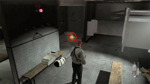 SECRET 7 [Golden Gun - MPK SMG 2/3]: In the left (mens) toilet - Clues and Golden Guns - Chapter XIII - Collectibles - Max Payne 3 - Game Guide and Walkthrough