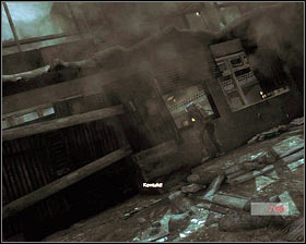 This way you will approach the enemies from behind - quickly eliminate the two Taliban soldiers on the roof [1] - First In - p. 2 - Walkthrough - Medal of Honor - Game Guide and Walkthrough