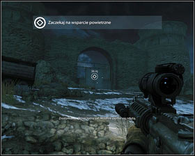 After clearing the area move forward, go up the stairs [1] and follow your teammates to the locked gate [2] - First In - p. 3 - Walkthrough - Medal of Honor - Game Guide and Walkthrough